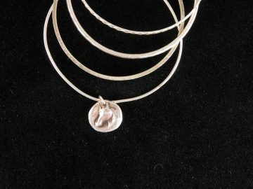 Bracelet with four sterling bangles