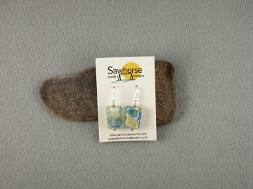 Blue and gold foil glass