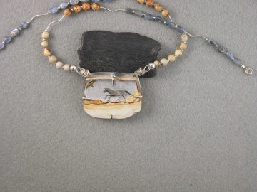 Running horse on chicken track jasper