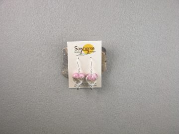 Amethyst/white heart shaped earrings