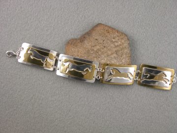 Bracelet 4 sterling leaping horses